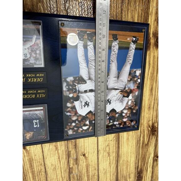 MLB ALEX RODRIGUEZ & DEREK JETER NY YANKEES 14"x11" Photo And 2 Cards Wooden - Picture 11 of 11